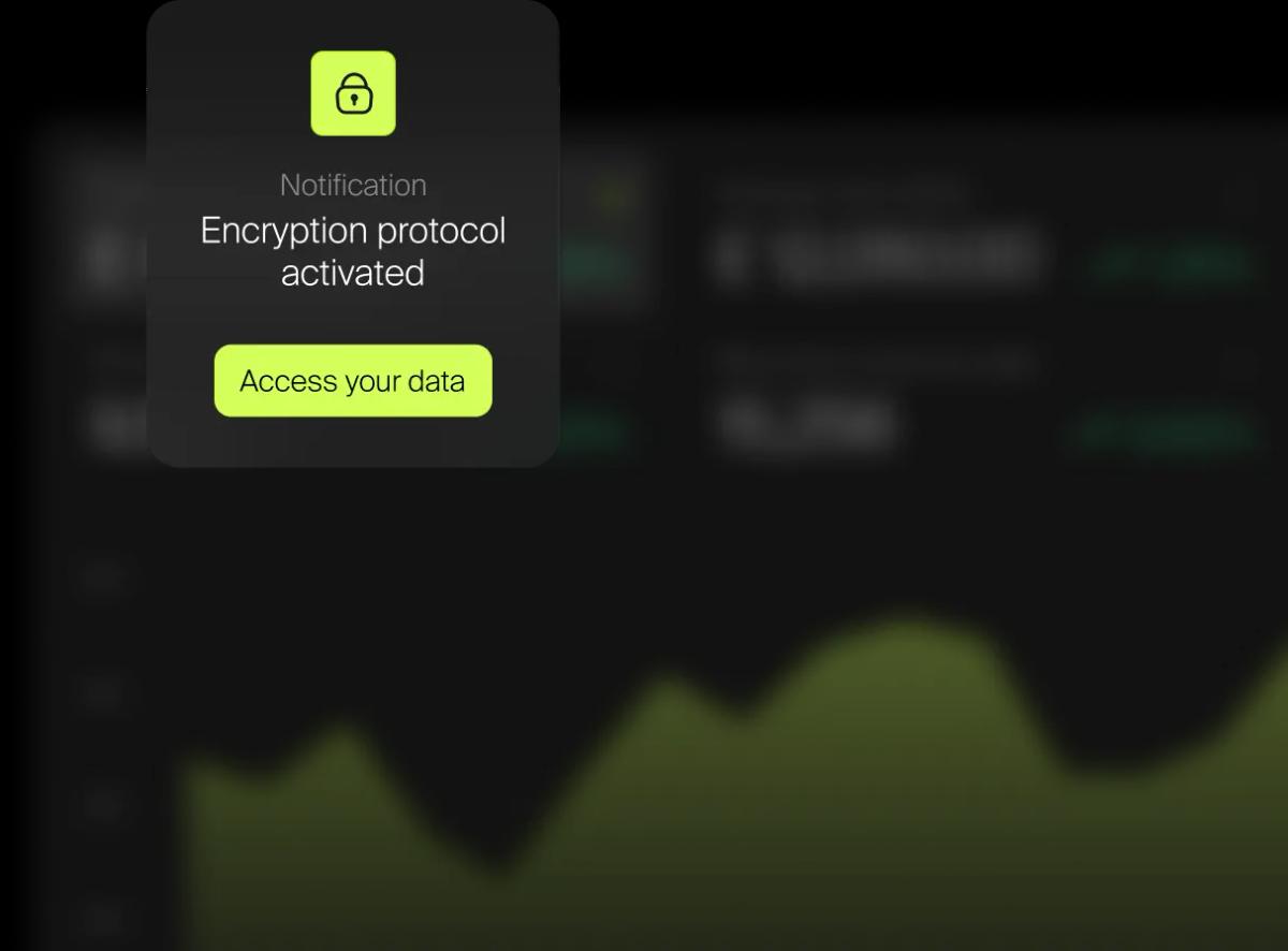 Graphic of a dashboard showing security notifications