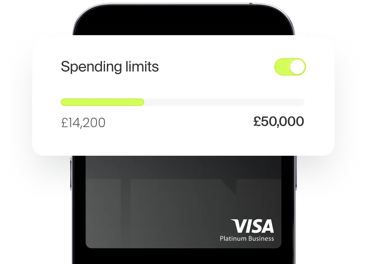 Phone displaying spending limits